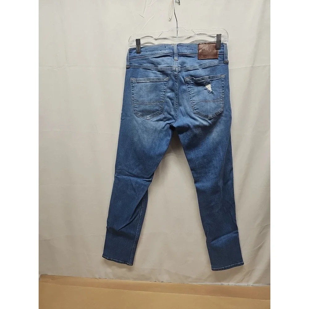 Hollister Mens Blue Skinny Fit Stretch Factory Denim Jeans Low Rise Size 29 X 30 - Picture 10 of 16